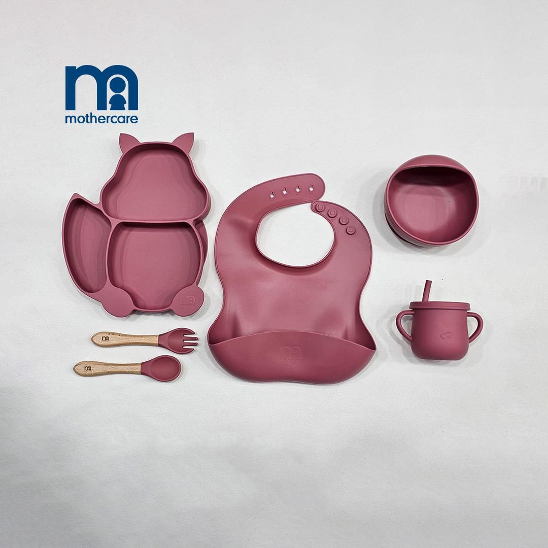 ست ظرف غذا خوری سیلیکونی کودک برند مادرکر