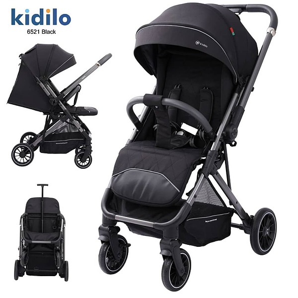 کالسکه دسته متحرک کیدیلو مدل kidilo 6521 مشکی