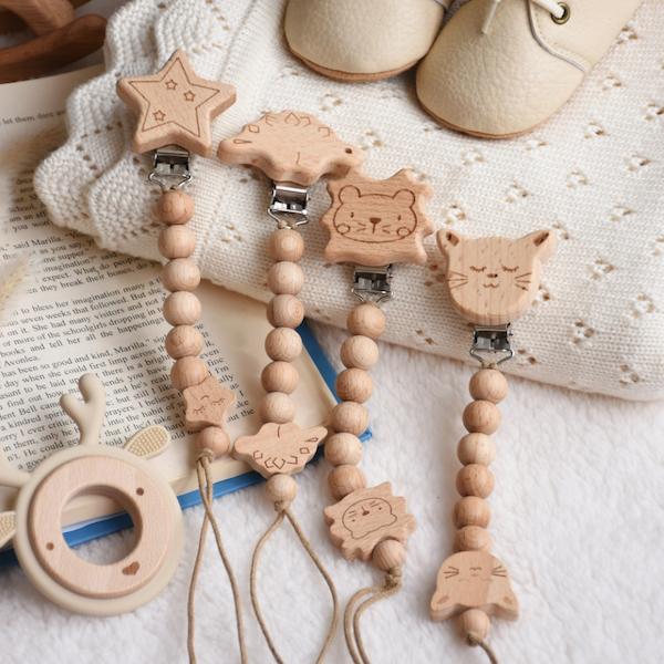 بند پستانک چوبی طرح حیوانات only