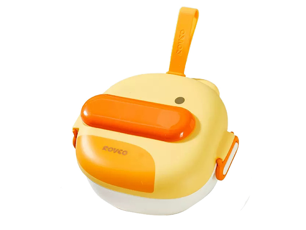 ظرف غذای چسبان داخل استیل کودک طرح جوجه روکو rovco