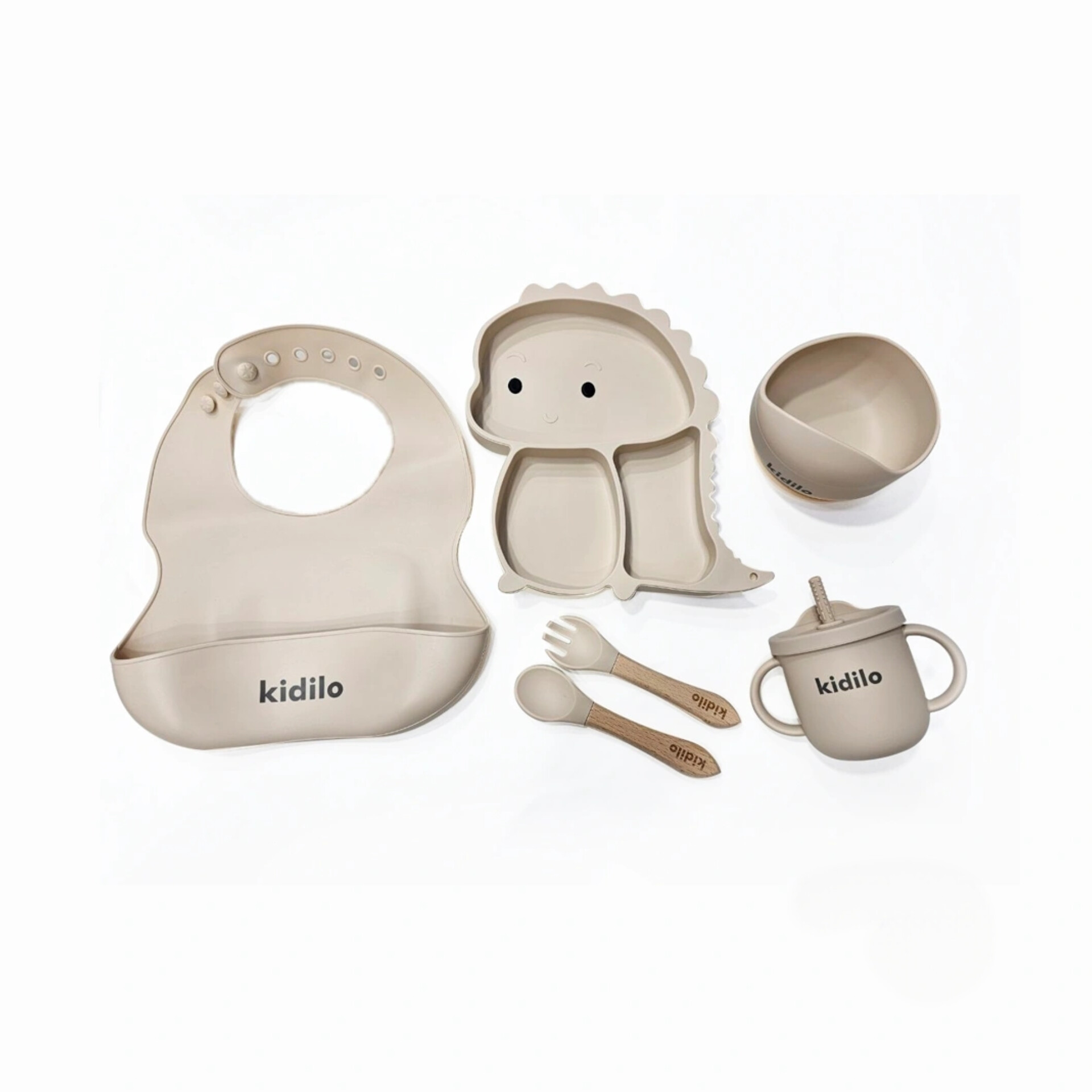 ست ظرف غذا خوری سیلیکونی 6 تکه کیدیلو طرح دایناسور