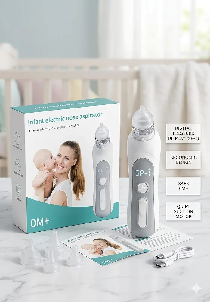 پوار بینی برقی شارژی کودک  infant electric nose aspirator.