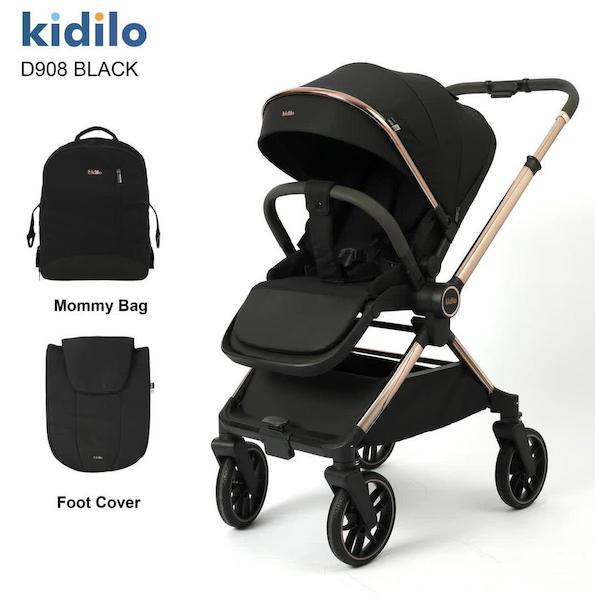 کالسکه کیدیلو مدل d908 دسته دوطرفه و چهار چرخ 360 درجه